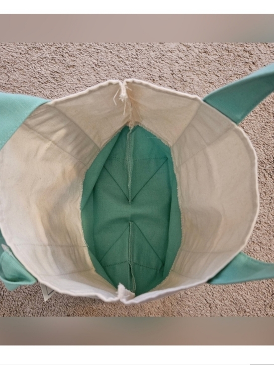 Trader Joe's Mini Pastel Canvas Tote Bag in Mint - Picture 3 of 3